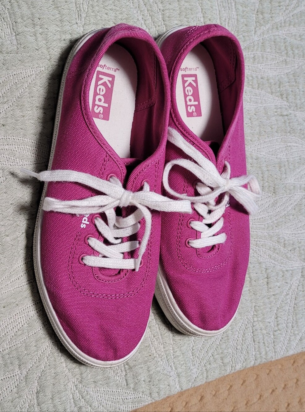 Keds Women's Pink Canvas Lace-Up Sneakers